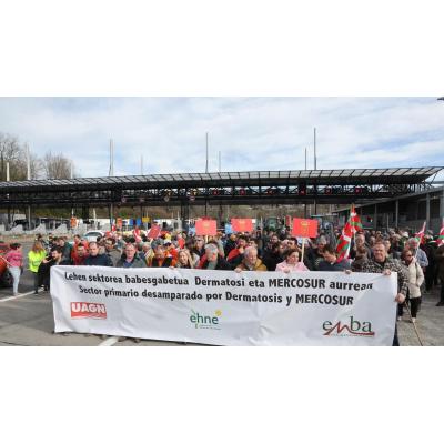 Vídeo de las protestas de los agricultores y ganaderos navarros en la frontera con Francia