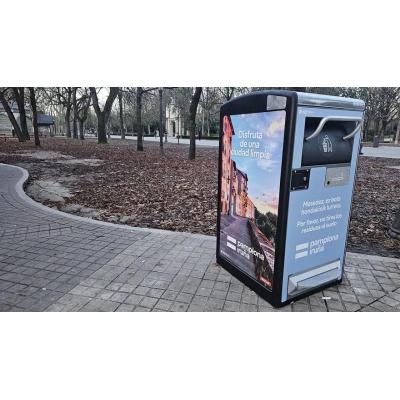 Pamplona prueba papeleras inteligentes que se compactan con energía solar y envían alertas: esta es su ubicación