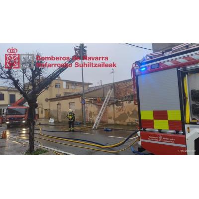 Incendio en una vivienda abandonada en Tudela