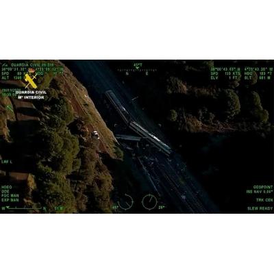 El accidente ferroviario de Adamuz visto desde el aire