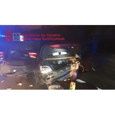 Cuatro heridos en una colisión de 4 vehículos en la AP 15 en Cordovilla
