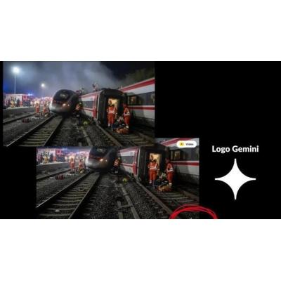 No, esta imagen de los trenes después del accidente en Adamuz no es real: ha sido creada con inteligencia artificial