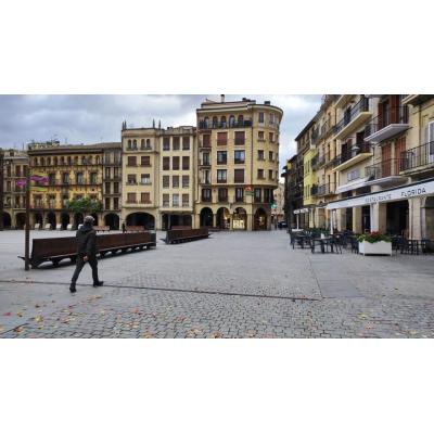 Herida una mujer de 95 años tras golpearse con un objeto en la Plaza de los Fueros de Estella