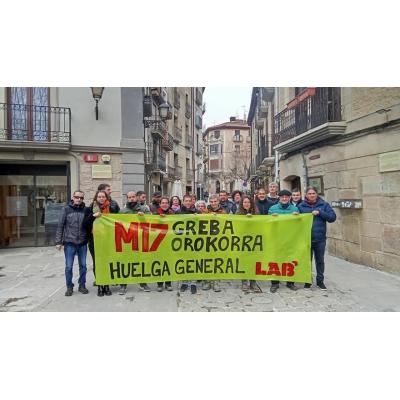 LAB llama a una huelga general en Tafalla el próximo 17 de marzo