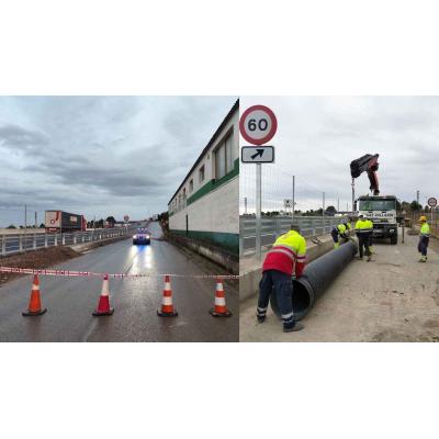 Cortado por obras el acceso a la vía de servicio de Fodecort en Cortes