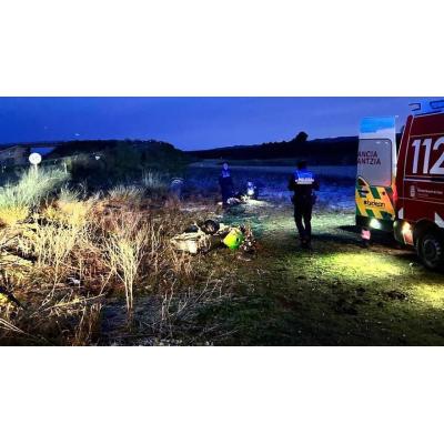 Herido grave un motorista de 22 años tras sufrir un accidente en Tudela cuando huía de la Policía Local