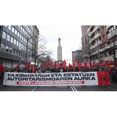 GKS moviliza a miles de jóvenes en Bilbao para evidenciar su "fuerza contra el fascismo"