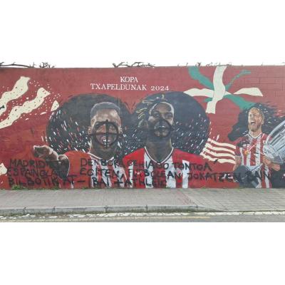 Nuevas pintadas en el mural de los Williams en Barakaldo: "Madridistas españoles"