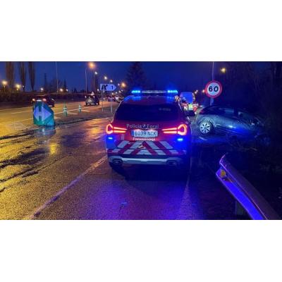 Accidente en Tajonar: herido leve tras una salida de vía con positivo en alcohol