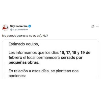 Un bar cierra cuatro días por obras y lo que propone a sus trabajadores indigna a las redes