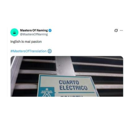 El cartel cuya desastrosa traducción al inglés provoca risa y vergüenza ajena