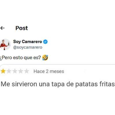 Pone una mala reseña porque le sirvieron una tapa gratis: "Como si yo fuese pobre"