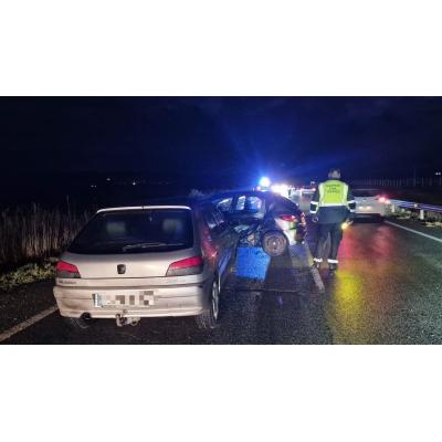 Tres heridos en una colisión frontolateral en la NA-160 en Corella