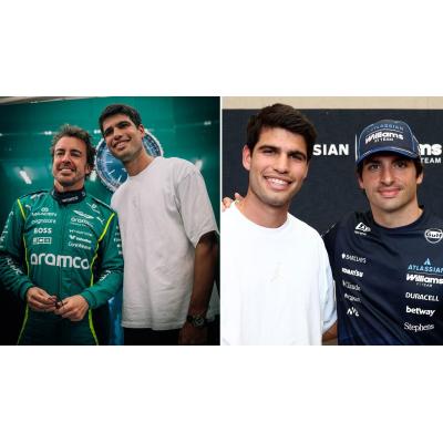 Alcaraz visita a Alonso y a Sainz antes de debutar en el torneo de Doha