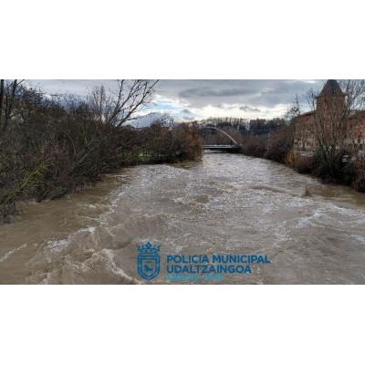 Activado el nivel de preemergencia en Pamplona por la crecida los ríos: se pide a los ciudadanos no acercarse
