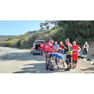 Herido un ciclista al golpearse la cabeza con una arqueta de cemento en Muruzábal