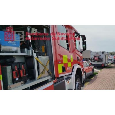 Herida una mujer en el choque entre un turismo y una autocaravana en la NA-132 a la altura de Larraga