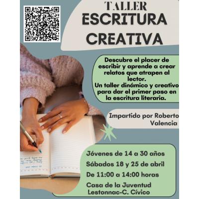 Taller de escritura creativa. 18 y 25 abril 2026
