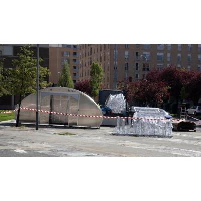 Instalados dos aparcamientos cubiertos de bicicletas de Rochapea y San Jorge