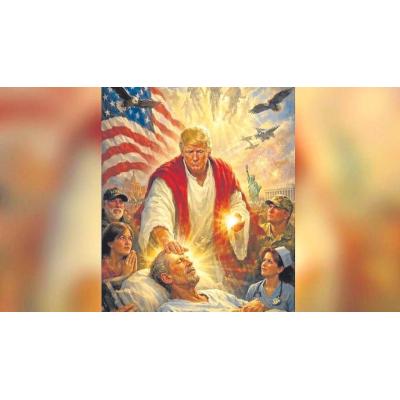 Trump impone sus manos; Peinado, grilletes