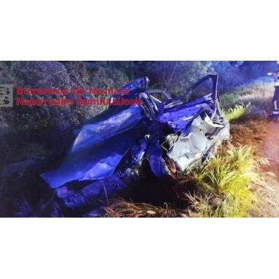Herido en una salida de vía en la NA-1720 a la altura de Villaveta
