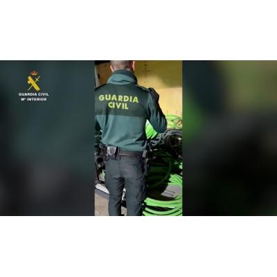 Imágenes del cableado de cobre recuperado en una operación de la Guardia Civil en Azagra