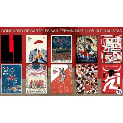 Los 10 carteles finalistas de San Fermín 2026: del minimalismo al caos