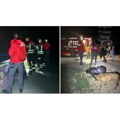 Rescate de dos personas y sus mascotas en la foz de Arbaiun