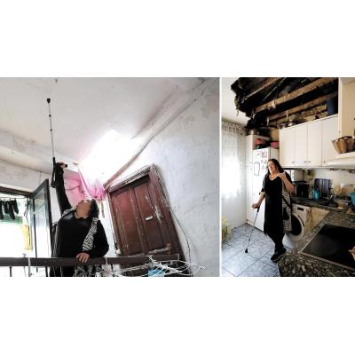 Un hogar sostenido entre humedades y grietas en el Casco Viejo de Estella