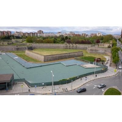 Una manta de 15.557 m2, superior a dos campos de fútbol, para proteger la Estación de Autobuses de Pamplona