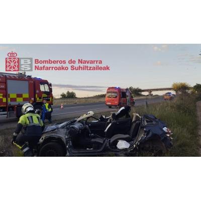 Herido tras sufrir una salida de vía en Castejón