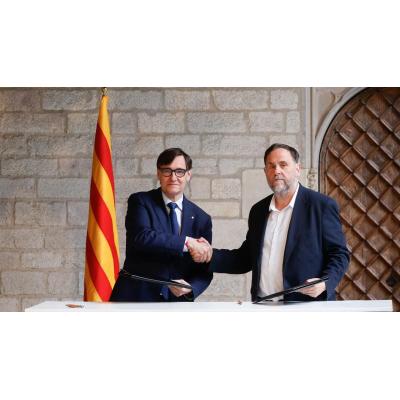 Illa y Junqueras firman el acuerdo de Presupuestos para Cataluña de 2026
