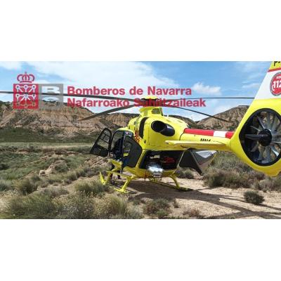 Rescatada y trasladada en helicóptero al hospital una mujer de 63 años tras caerse de un caballo en las Bardenas