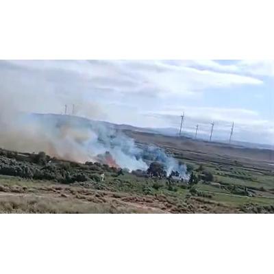 Vídeo del incendio en Corella fruto de la quema de restos de poda