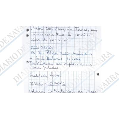 Una libreta de Leire incluye gestiones a favor de un contrato de Erri Berri